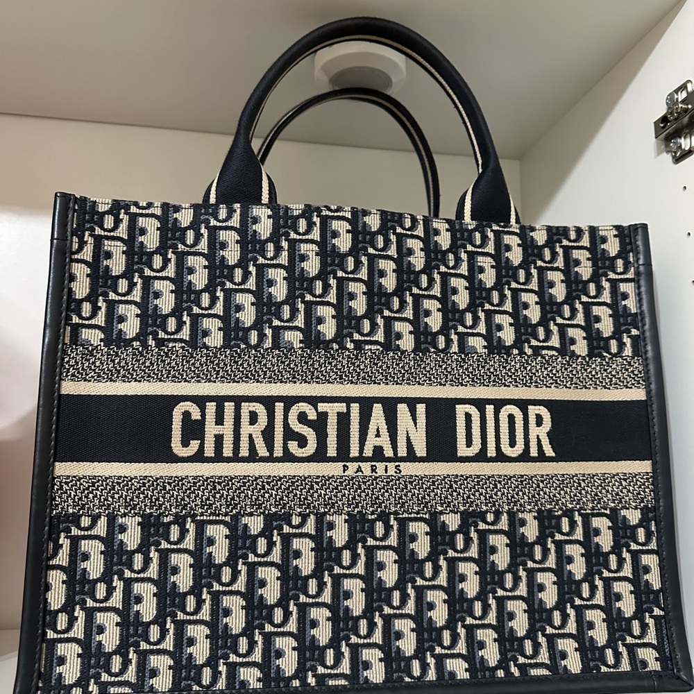 Christian Dior Tote Bag in Blue and Cream